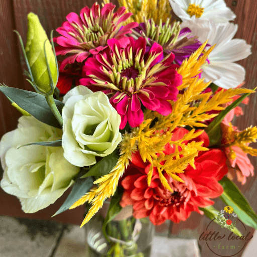 Fall bouquet with warm toned seasonal flowers